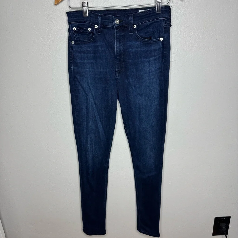 RAG & BONE Nina High-Rise Skinny Jeans Dark Wash New Gate Blue